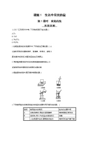 初中化学人教版九年级下册课题1 生活中常见的盐第1课时课后复习题