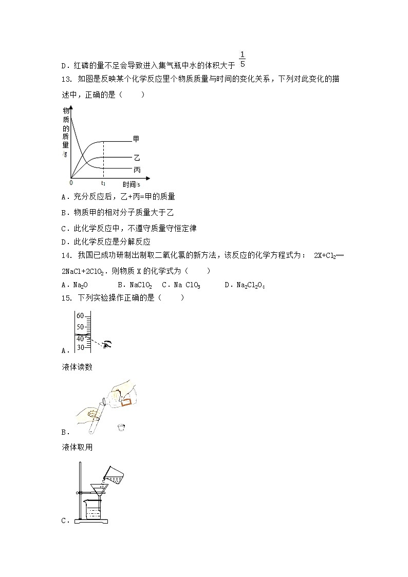 河南省信阳市潢川县2021-2022学年九年级上学期化学期末模拟题(三)（word版 含答案）03