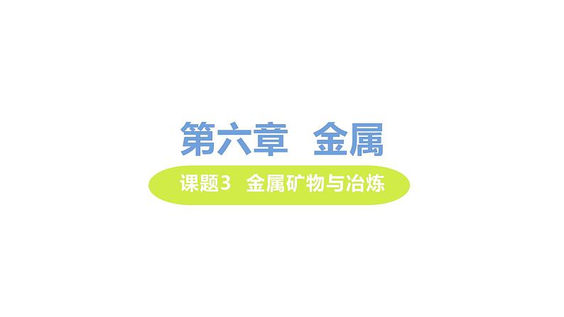 6.3 金属矿物与冶炼 课件-2020-2021学年九年级化学下册（科粤版）01