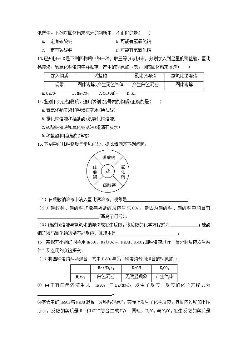 8.4 常见的盐 课前小测（知识点+检测）-2020-2021学年九年级化学下册（科粤版）03