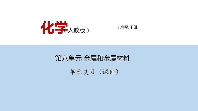 人教版九年级化学下册---第八单元 金属和金属材料 单元复习（课件）第1页