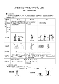 2021年中考一轮复习气体的制取和净化导学案（无答案）