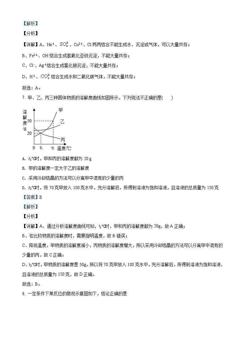 精品解析：2021年山东省菏泽市成武县第一中学中考模拟化学试题（解析版+原卷版）03