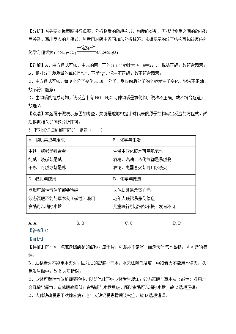 精品解析：2020年四川省达州市中考一模化学试题（解析版+原卷版）03