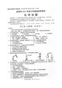 四川省自贡市2021年九年级适应性考试化学试题（扫描版，无答案）