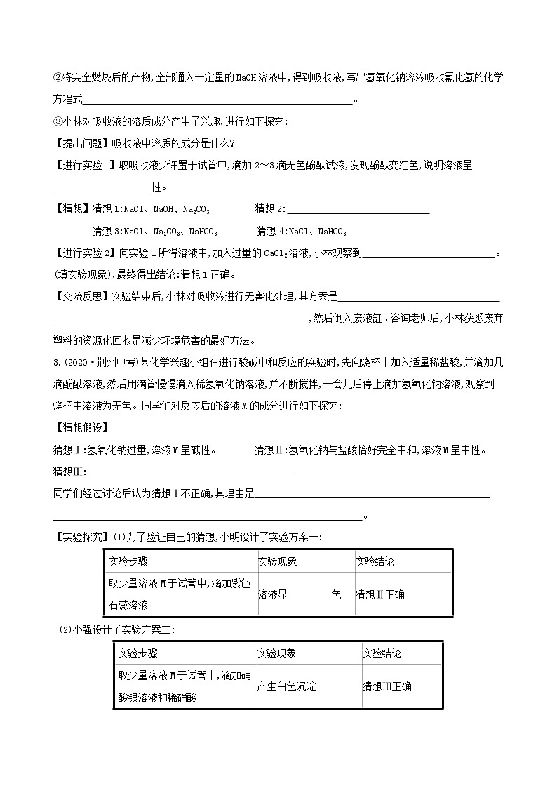 2021年中考化学（科学探究题）必练压轴题卷（含答案）第2页