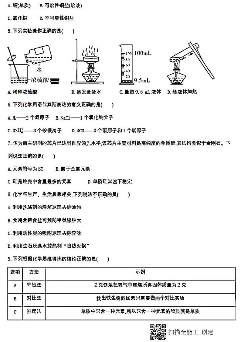 2021年广东省中考化学最后一卷（PDF版 无答案）02