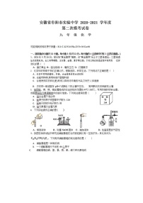 安徽省阜阳实验中学2021年中考二模化学试题（图片版，无答案）