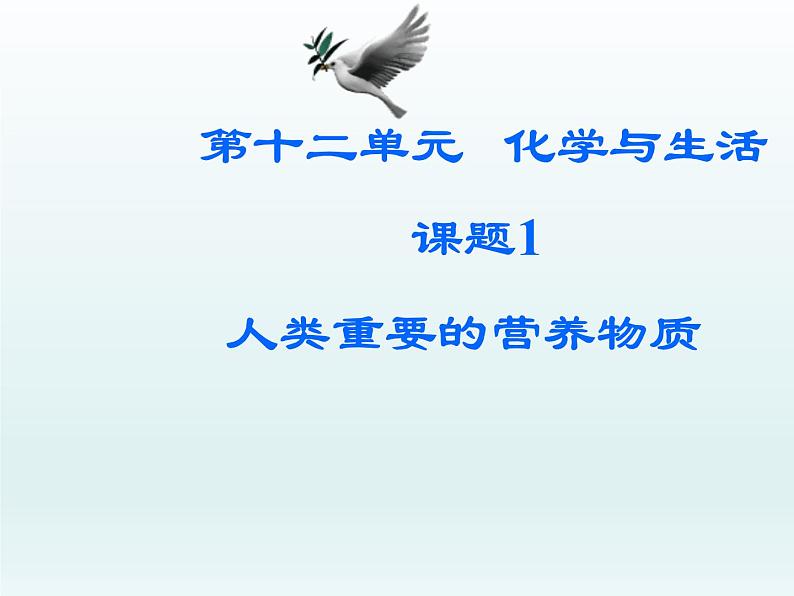 人教五四制初中化学九年级全册《第五单元 课题1 人类重要的营养物质》课件PPT01