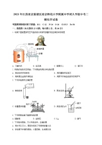 精品解析：2021年江苏南京鼓楼区南京师范大学附属中学树人学校中考二模化学试题（解析版+原卷版）