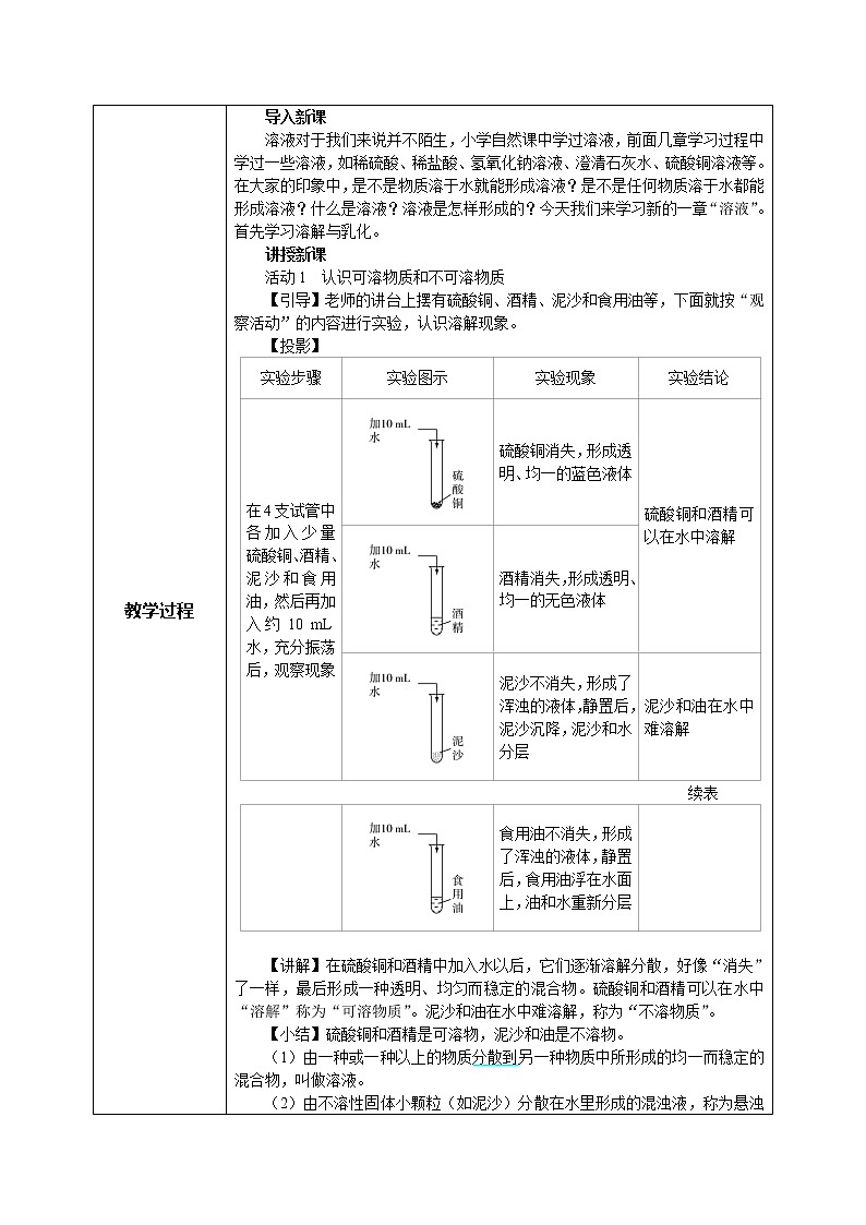 科粤版化学九下 7.1《溶解与乳化》第一课时  精品课件+教学详案+练习02