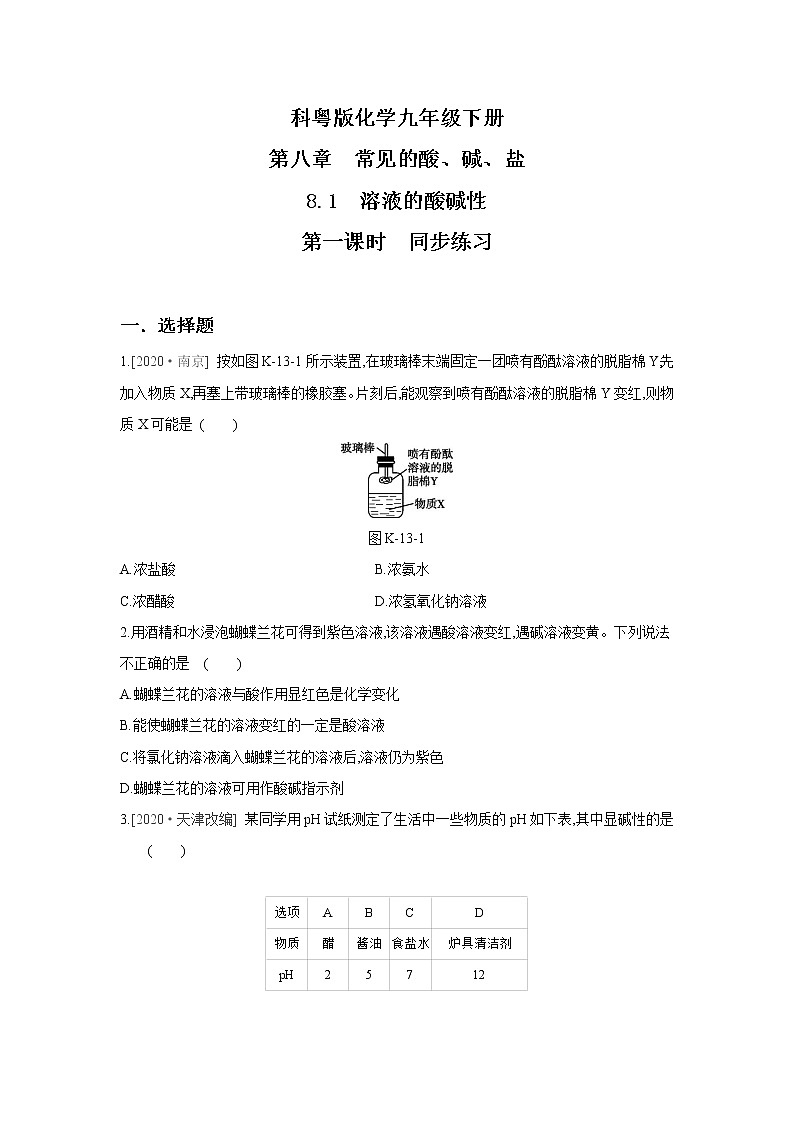 科粤版化学九下  练习第1页