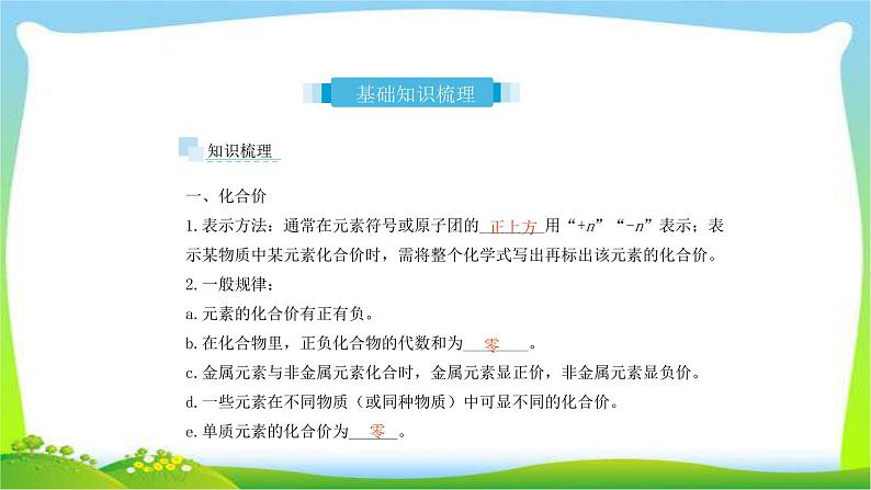 中考化学总复习11物质组成的表示完美课件PPT02