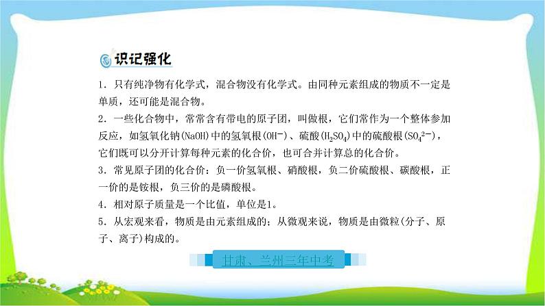 中考化学总复习11物质组成的表示完美课件PPT07