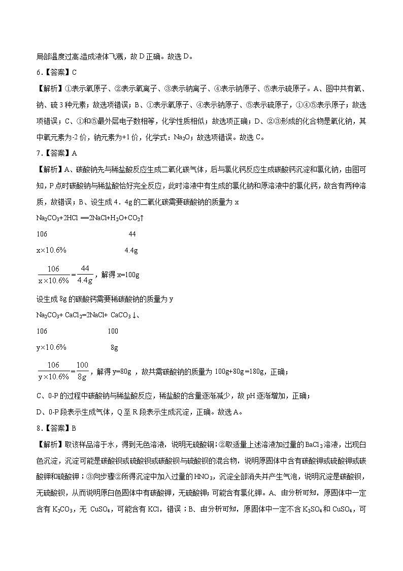 （湖北武汉卷）2020年中考化学第二次模拟考试（解析版+原卷版）02