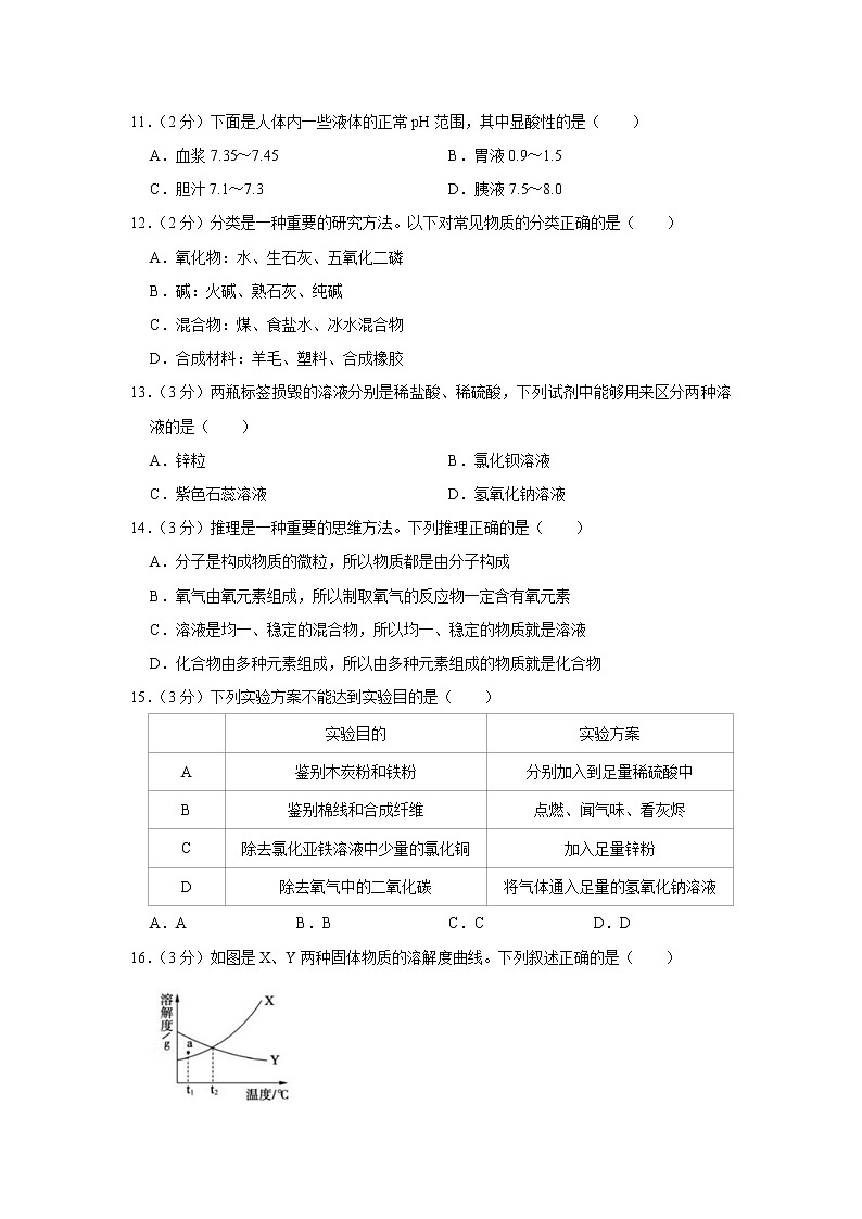 2019年山东省德州市中考化学试卷【含答案、可直接打印】03