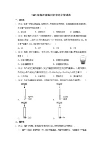 2019年浙江省温州市中考化学试卷【含答案、可直接打印】