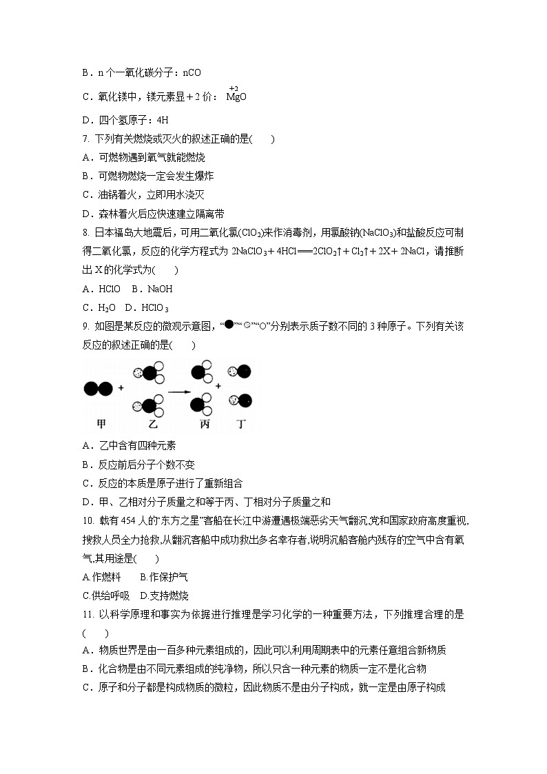 +2021-2022学年上学期九年级化学人教版上册期末复习训练卷 (1)第2页