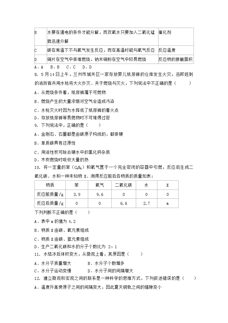 河北省唐山市唐海县2021-2022学年九年级上学期化学期末模拟题一（word版 含答案）第2页