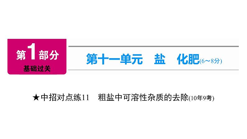 2022中考化学（人教版）单元复习  第1部分 第11单元 中招对点练11课件PPT第1页