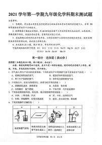 广东省广州市番禺区2021-2022学年上学期九年级化学期末测试题（无答案）