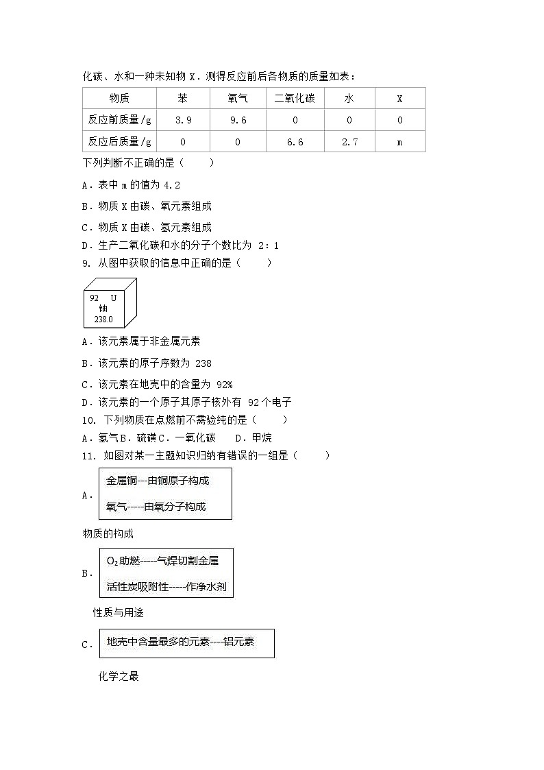 湖北省宜昌市伍家岗区2021-2022学年九年级上学期期末化学模拟试题二（word版 含答案）第2页
