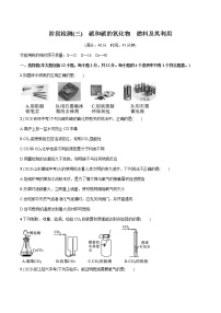 2022届初中化学一轮复习 阶段检测(三)　碳和碳的氧化物　燃料及其利用 习题