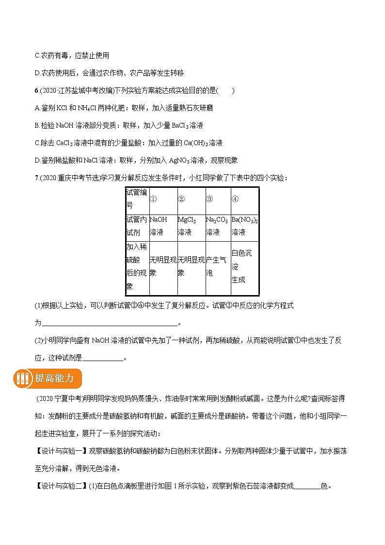 2022届初中化学一轮复习 专题13 盐　化肥 习题第2页