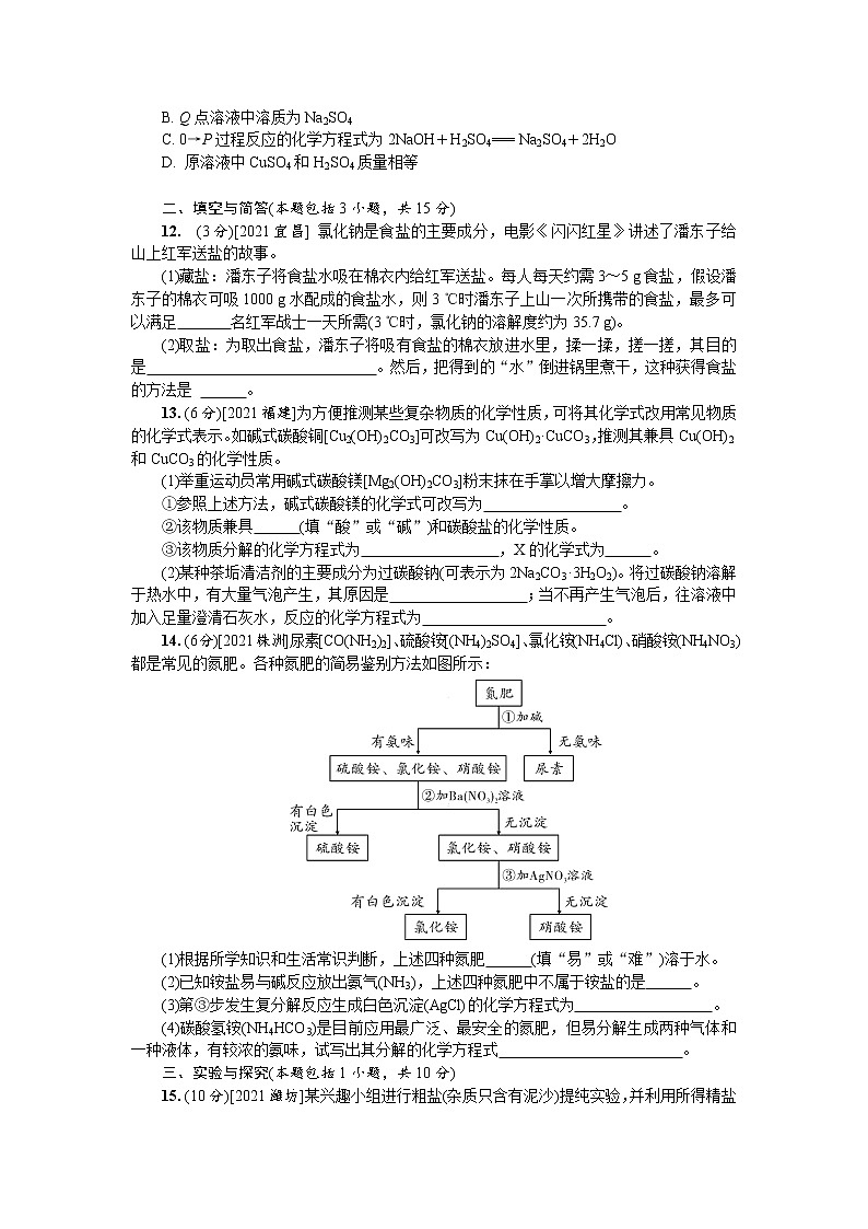 2022年人教版化学中考课堂小测   盐   化肥第3页