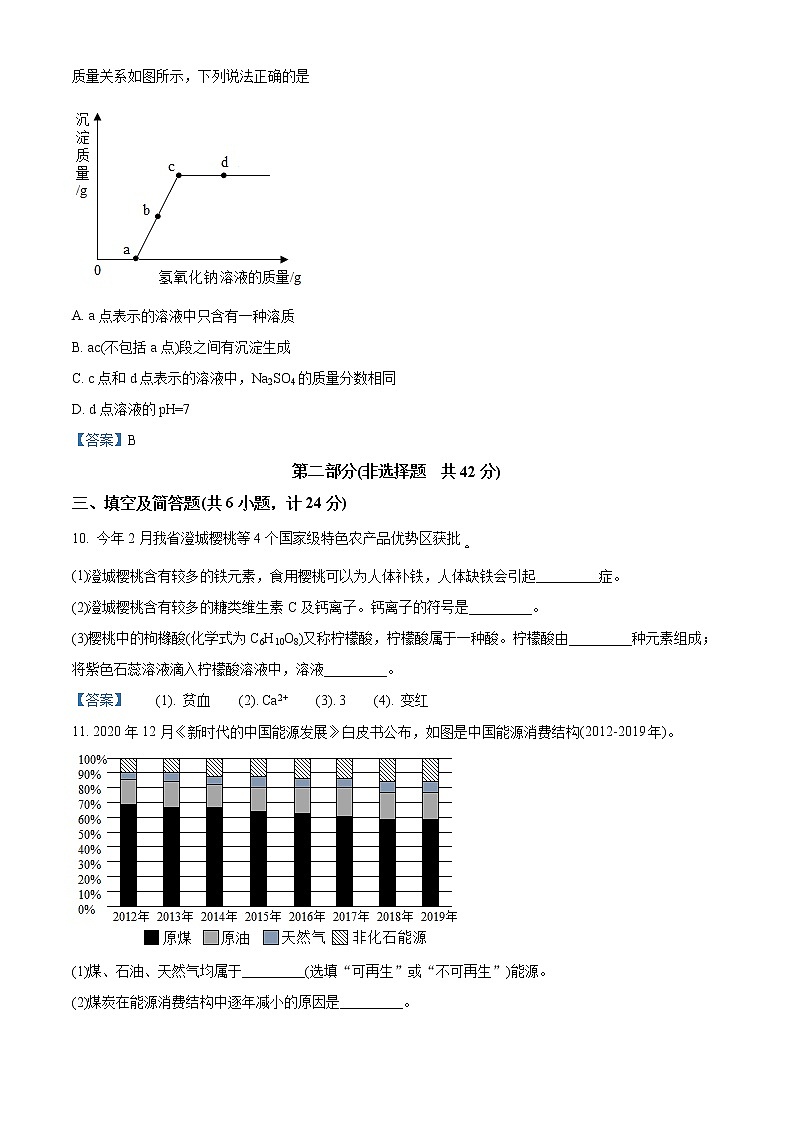 2021年陕西省西安市经开区中考二模化学试题及答案03