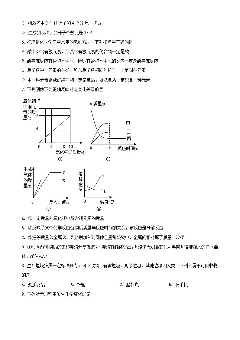 河北省石家庄市四十二中2021年中考模拟化学试题（含答案）03