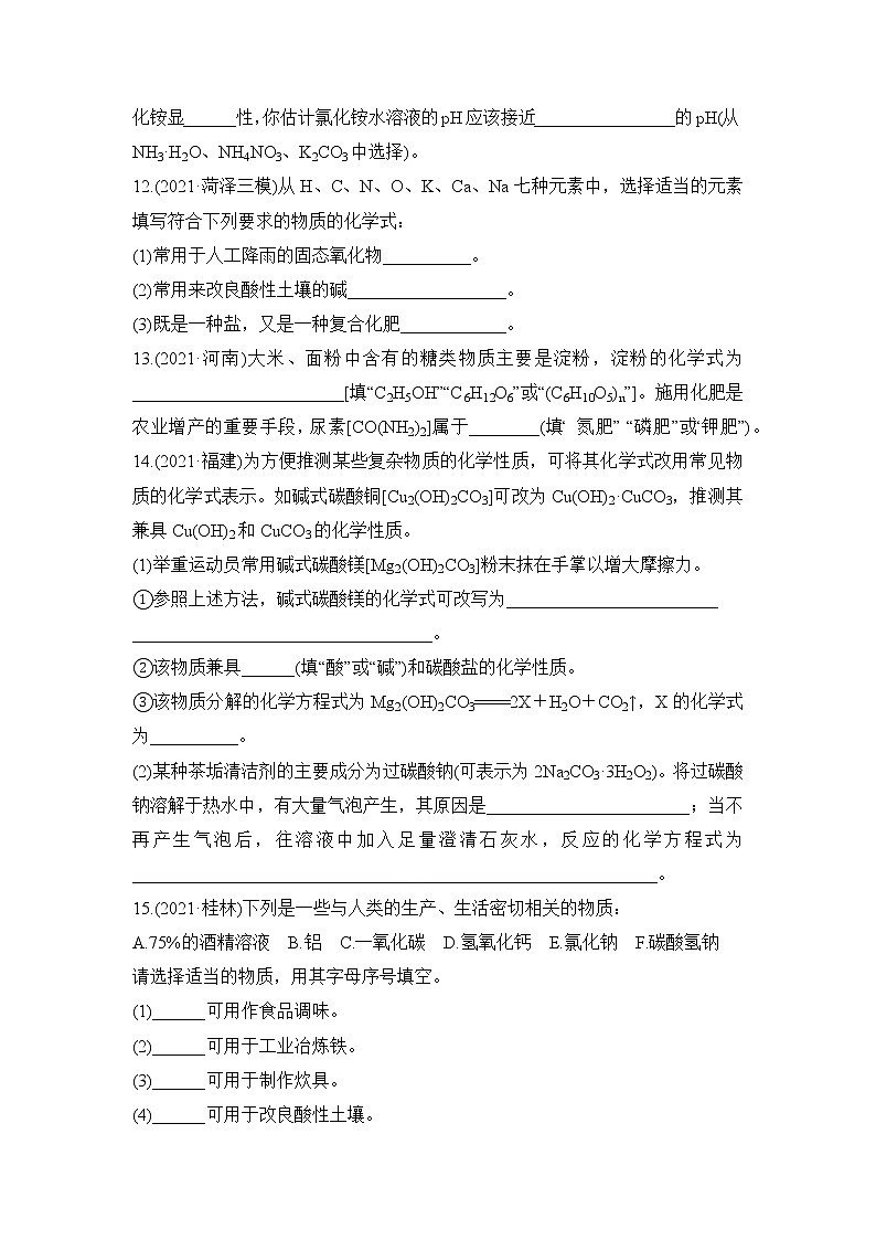 2022年中考化学一轮复习 基础提升练 盐 化肥第3页