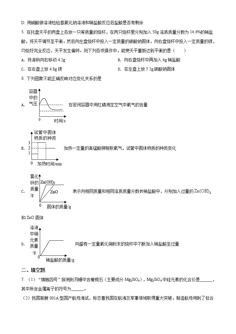 精品解析：2021年内蒙古包头市东河区中考二模化学试题（解析版+原卷版）02