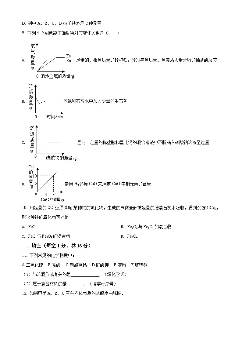 精品解析：2020年内蒙古呼和浩特市回民区中考二模化学试题（解析版+原卷版）03