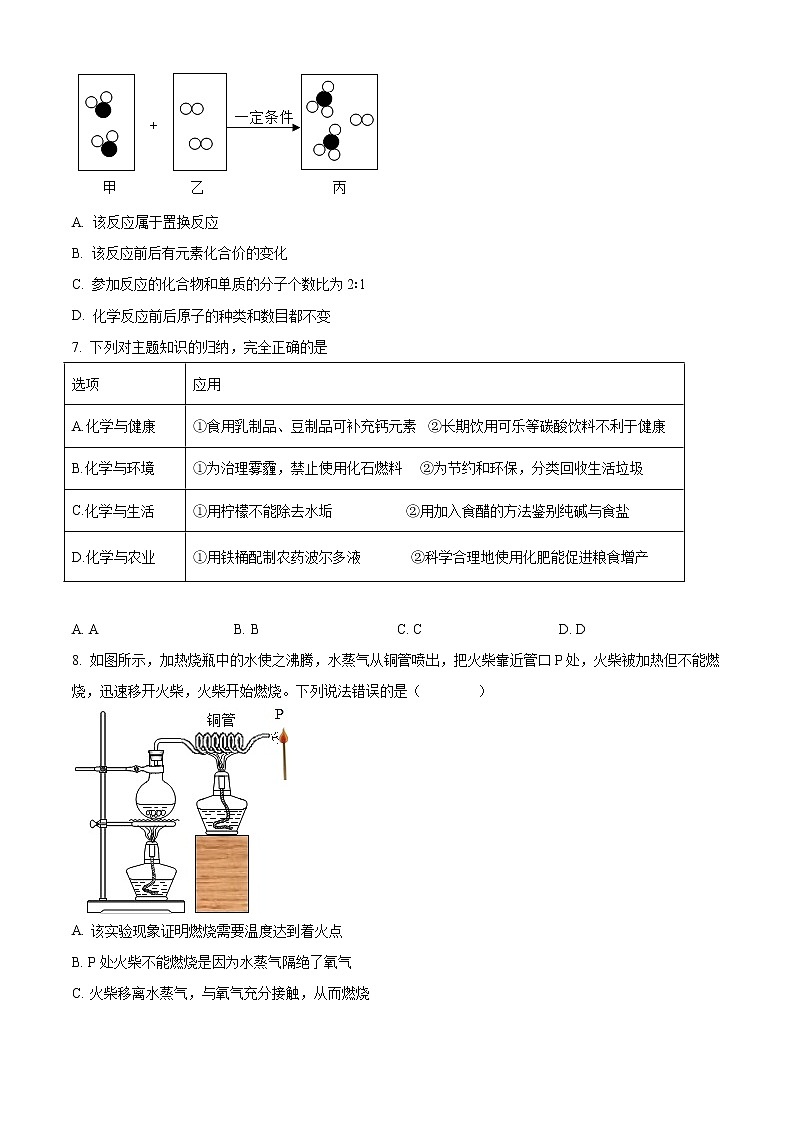 精品解析：2021年宁夏银川市银川二中北塔分校中考二模化学试题（解析版+原卷版）02