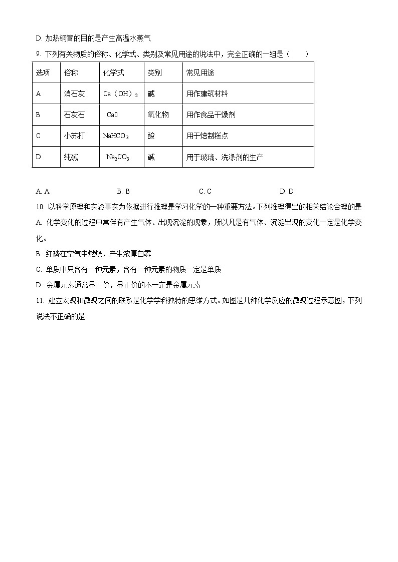 精品解析：2021年宁夏银川市银川二中北塔分校中考二模化学试题（解析版+原卷版）03