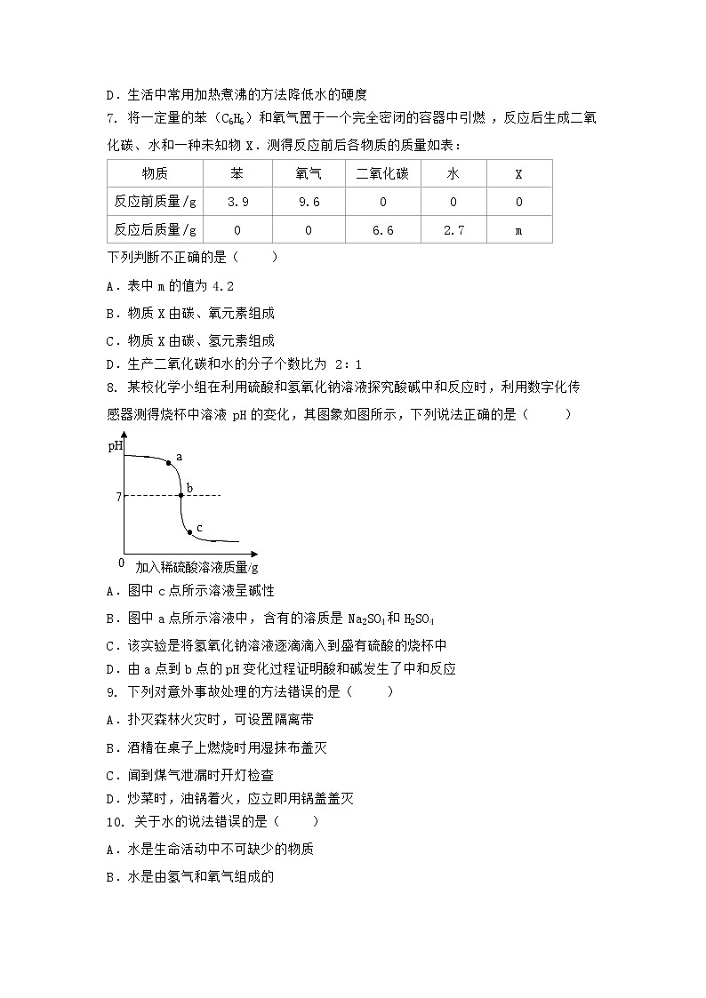 安徽省铜陵市铜陵县2021-2022学年九年级上学期化学期末模拟题二（word版 含答案）第2页