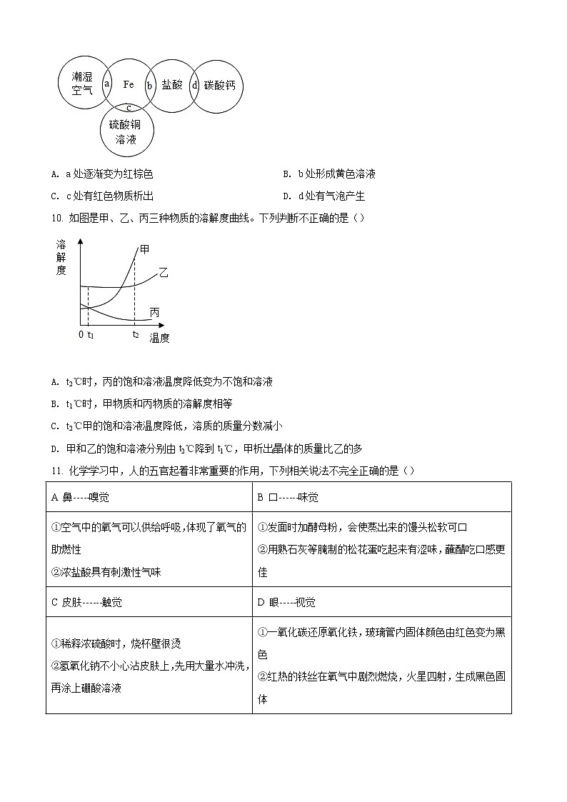 精品解析：2020年宁夏银川市第十三中学中考二模化学试题（原卷版）第3页