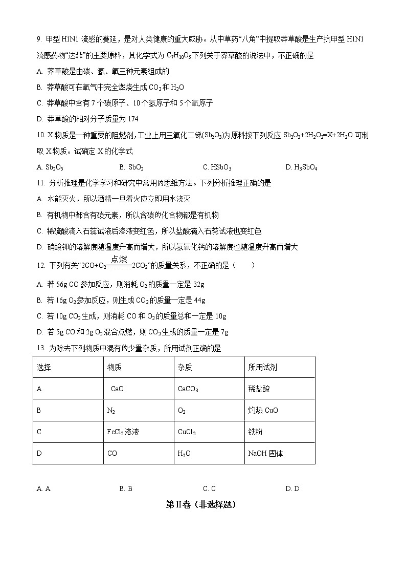 精品解析：2020年青海省西宁市中考二模化学试题 （解析版+原卷版）02