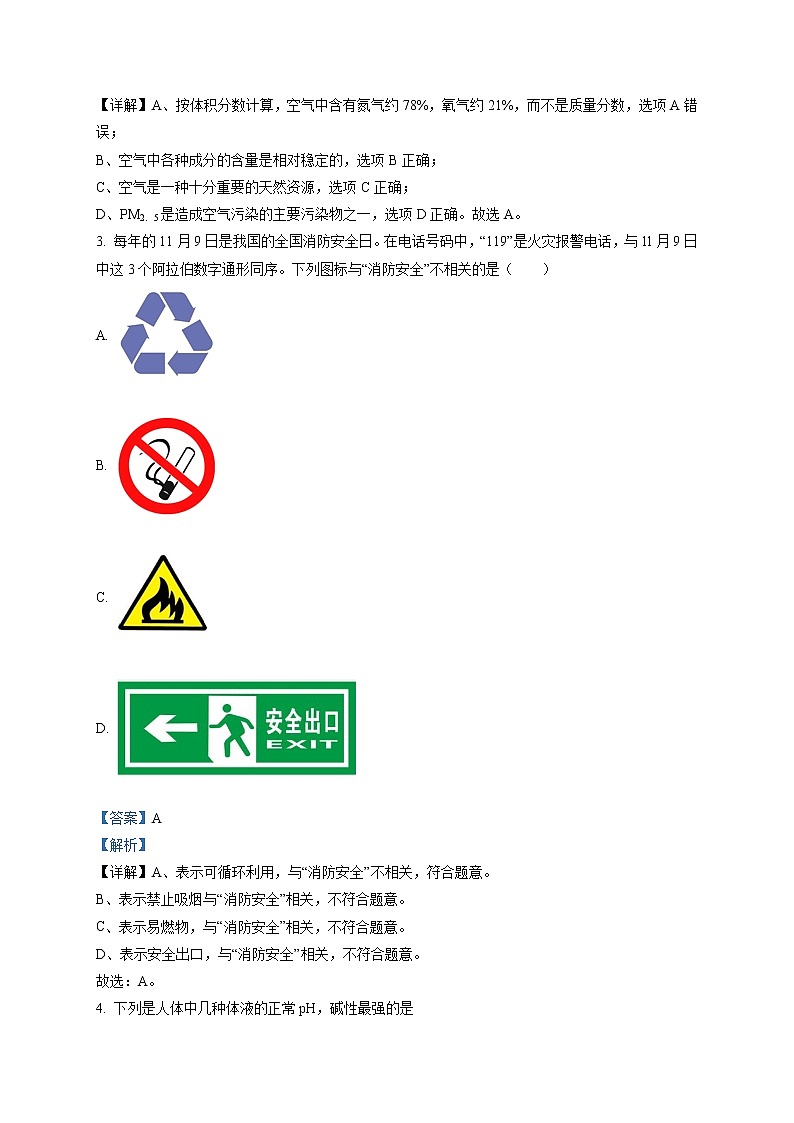 精品解析：2020年广西玉林市北流市中考二模化学试题（解析版+原卷版）02