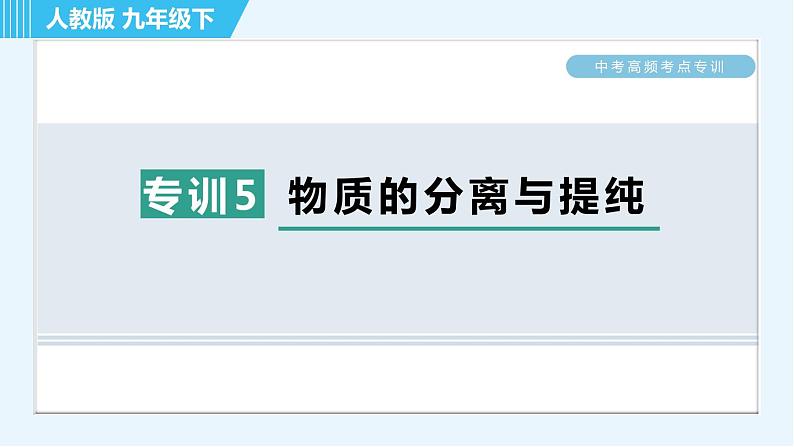 人教版九年级下册化学 中考高频考点专训 专训5 物质的分离与提纯 习题课件第1页