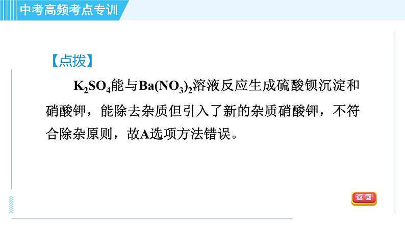 人教版九年级下册化学 中考高频考点专训 专训5 物质的分离与提纯 习题课件第7页