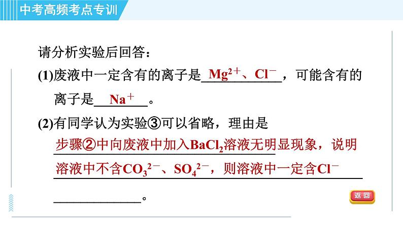 人教版九年级下册化学 中考高频考点专训 专训7 物质的推断 习题课件第4页