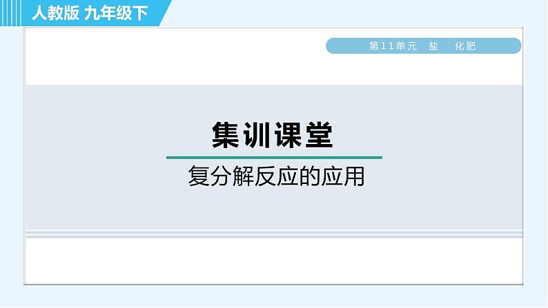 人教版九年级下册化学 第11章 集训课堂 复分解反应的应用 习题课件第1页