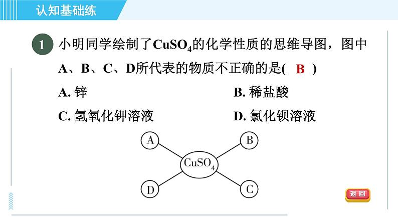 人教版九年级下册化学 第11章 11.1.3 盐的化学性质 习题课件第4页