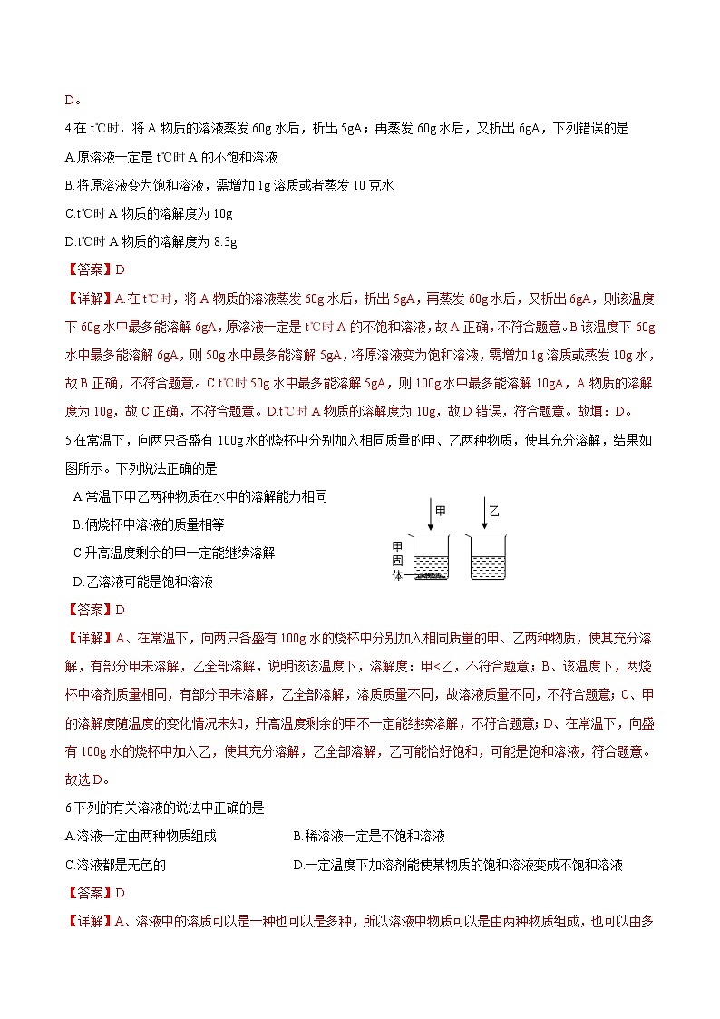 人教版化学九下9.2《溶解度》课件+同步练习+内嵌视频02