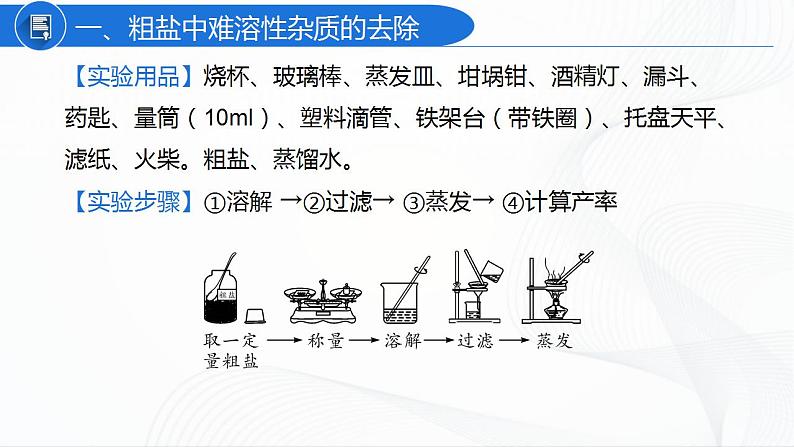 人教版化学九下实验活动8《粗盐中难溶性杂质的去除》课件+同步练习+内嵌视频04