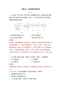 2021中考化学真题分类汇编 专题05 构成物质的奥秘（学生卷+教师卷）