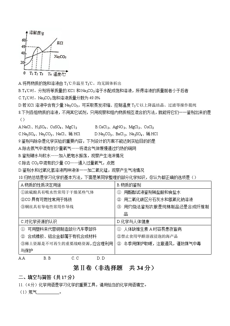 山东省济宁市金乡县2021-2022学年九年级上学期期末化学试题（word版 含答案）02