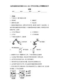 山东省滨州市无棣县2021-2022学年九年级上学期期末化学试题（word版 含答案）